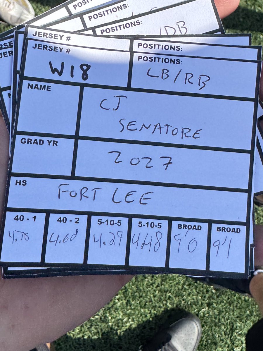 CJ__Senatore's tweet image. Had a great time at Wagner today
@Coachjfortiz @Jmunce30 @FBCoach_Sino @tommasella @CoachGerst21 @FortLeeAD @Bcfootball53
Thank you for having me
CJ Senatore class of 2027
Fort Lee HS NJ
LB/RB/ATH
5’10 - 170lb
3.0 GPA
@CJ__Senatore
Highlight tape - hudl.com/v/2Qq2xF