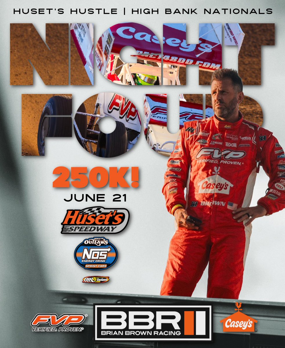 Husets Night 3 results for the <a href="/caseysgenstore/">Casey's</a> | <a href="/FVPparts/">FVP Parts</a> 21

• 59 cars 
• Qualifying- 2nd
• Heat- 7th
• B main- 4th
• A main- 22nd

Sitting 24th overall in points going into tonight final. Should start us 4th in the Heat race

Been a long hot week. Hopefully cap it off