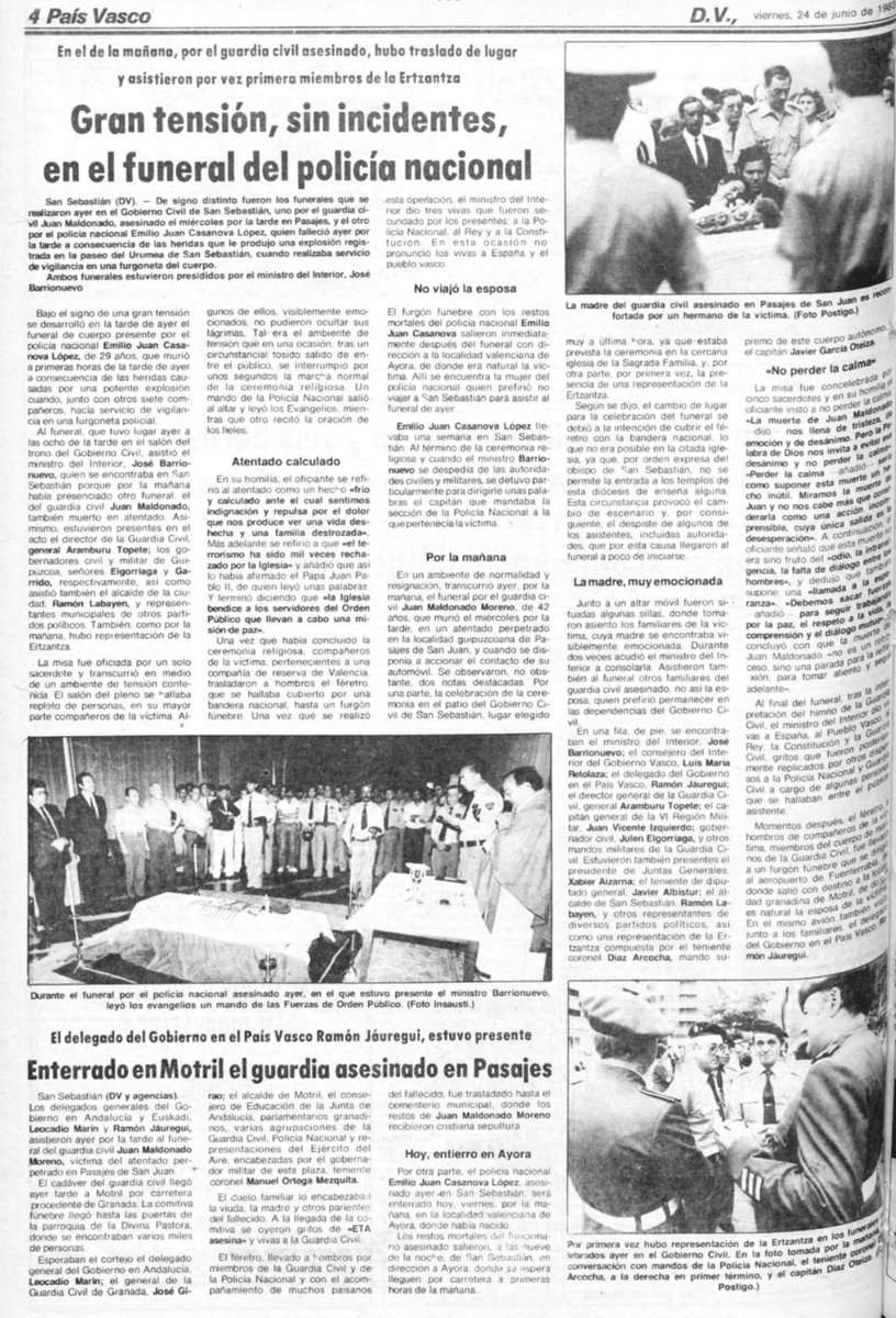 Centro Memorial VT (@memorialvt) on Twitter photo 22/06/1983. Pasajes. Se cumplen 42 años del asesinato por ETA-m del <a href="/guardiacivil/">Guardia Civil</a> JUAN MALDONADO MORENO. Su cuerpo quedó destrozado por la explosión de una bomba-lapa en su coche. La explosión tuvo lugar cuando accionó el contacto de su vehículo aparcado cerca de su casa. 22/06/1983. Pasajes. Se cumplen 42 años del asesinato por ETA-m del <a href="/guardiacivil/">Guardia Civil</a> JUAN MALDONADO MORENO. Su cuerpo quedó destrozado por la explosión de una bomba-lapa en su coche. La explosión tuvo lugar cuando accionó el contacto de su vehículo aparcado cerca de su casa.