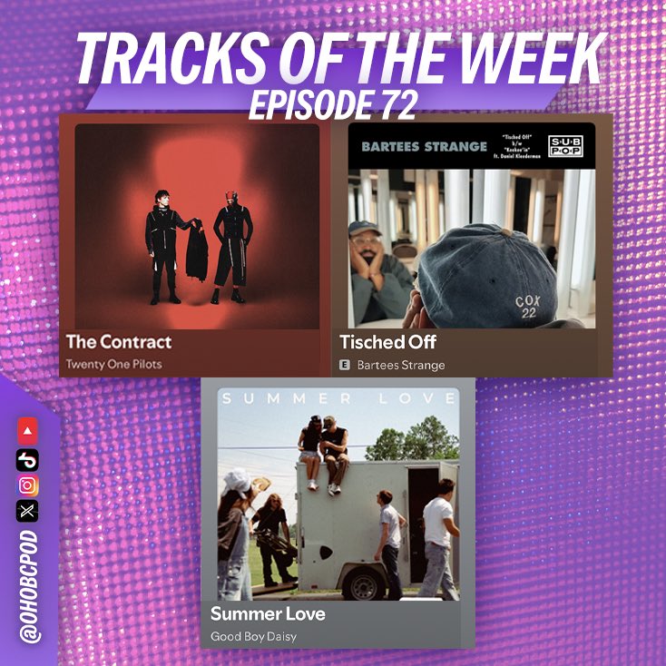 ohobcpod's tweet image. We bring you our episode 72 #TracksOfTheWeek ‼️ 

Catch up on all of our past episodes at linktr.ee/ohobcpod , and let us know what you’ve been listening to lately!