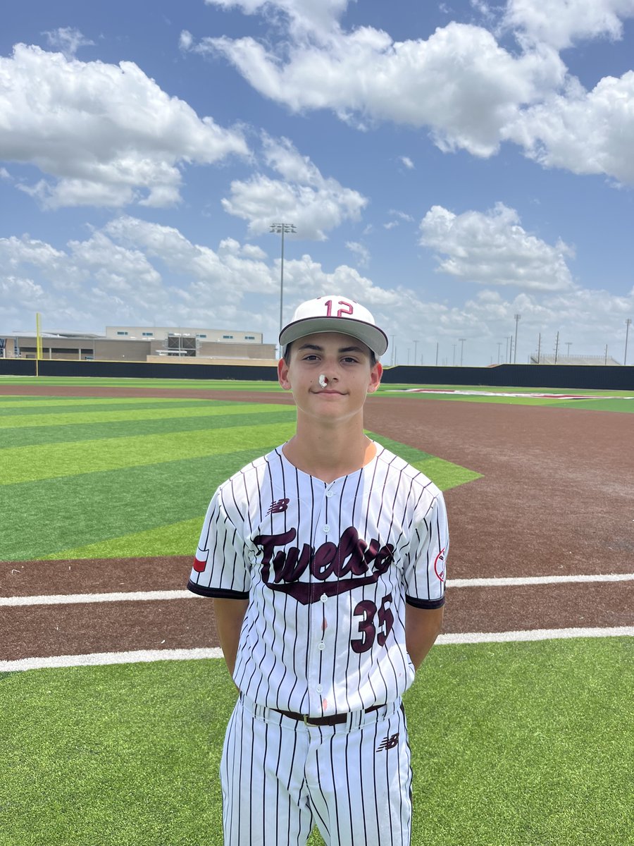 F: <a href="/TwelveRecruits/">Texas Twelve Recruiting</a> Chrome 2028 2, Katy Chaos Blue 1
PoG: <a href="/JGasek/">JP Gasek</a> 7 IP, 3K, 2H, 0 ER