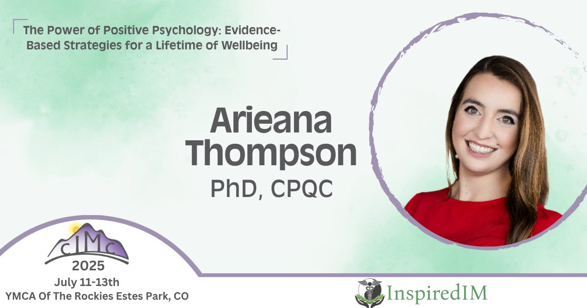 InspiredIMF's tweet image. Want to learn more about Positive Psychology? Dr. Arieana Thompson will be taking the stage at the Colorado Integrative Medicine Conference (CIMC) 2025.
A respected voice in leadership and creating thriving workplace cultures, as well as being a board member for Inspired IM…