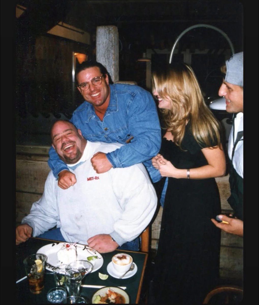 _daveyboysmith's tweet image. Happy 28th anniversary to “Batman & Robin” which came out 28 years ago today. Here’s Davey with Jeep Swenson, who played “BANE”, they were very close friends!
