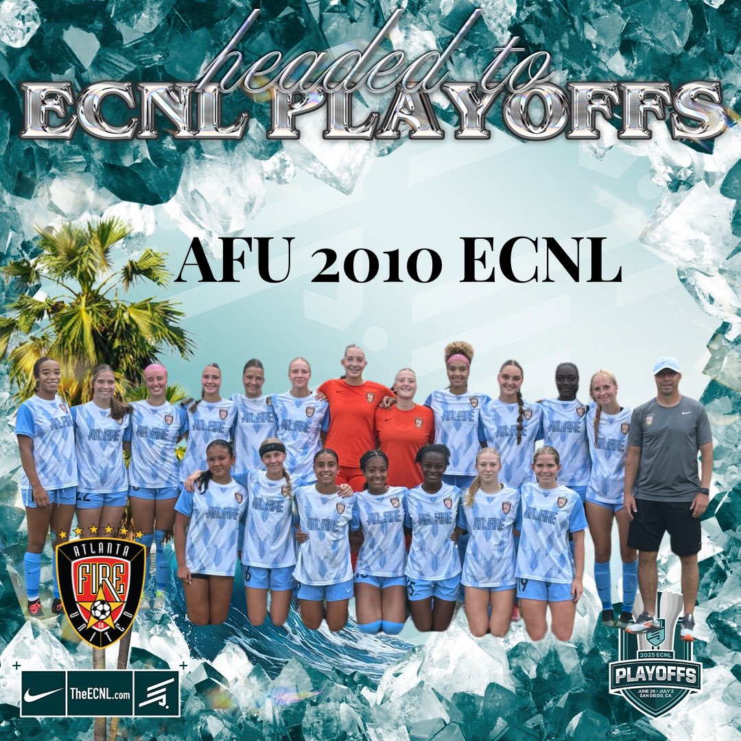 Atlanta Fire United (@atlantaunitedsa) on Twitter photo Congratulations and Good Luck to the 2010G headed to ECNL NATIONAL PLAYOFFS in San Diego, CA from June 26 to July 2! ⚽️ #weareafu #ECNLPlayoffs #ecnlsandiego
<a href="/ECNLgirls/">ECNL Girls</a> Congratulations and Good Luck to the 2010G headed to ECNL NATIONAL PLAYOFFS in San Diego, CA from June 26 to July 2! ⚽️ #weareafu #ECNLPlayoffs #ecnlsandiego
<a href="/ECNLgirls/">ECNL Girls</a>