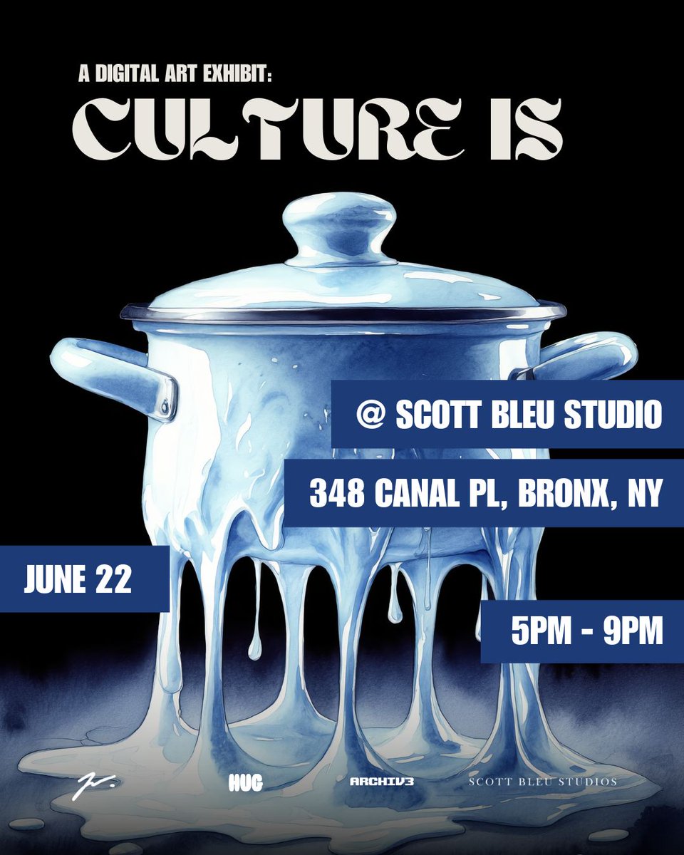 TOMORROW: Join ARCHIV3 at Scott Bleu Studios for the launch of the first black owned digital art gallery in the Bronx. For over 5 years, SBS has showcased an impressive array of multicultural works that represent the brightest artists in NY.

FREE RSVP 🦇: partiful.com/e/SQv3UhWATGbR…