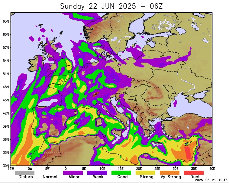 Great tropo conditions across Europe : it's off again for another round tomorrow morning ! (then to a lesser extent in the evening and on Monday morning).