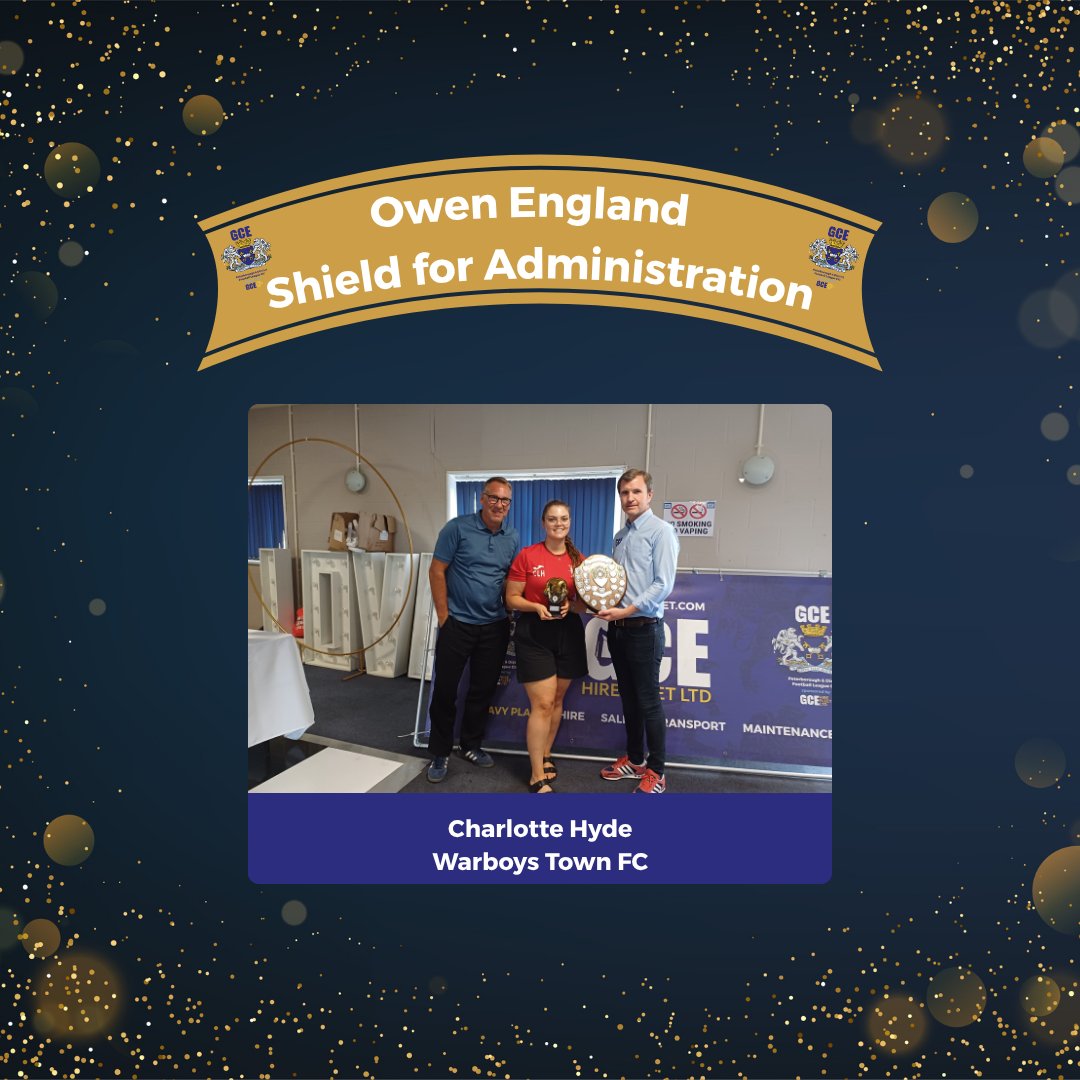 Peterborough & District Football League (@pdfluk) on Twitter photo AGM Awards ππ‘οΈ
Congratulations π to Charlotte Hyde from <a href="/WarboysTownFC/">Warboys Town FC</a> who won the Owen England Shield for Administration 2024/25 ππ
Paul Merson and League Sponsor, Dan Harris <a href="/GCEHireFleet/">GCE Hire Fleet Ltd</a>, presented the Award. AGM Awards ππ‘οΈ
Congratulations π to Charlotte Hyde from <a href="/WarboysTownFC/">Warboys Town FC</a> who won the Owen England Shield for Administration 2024/25 ππ
Paul Merson and League Sponsor, Dan Harris <a href="/GCEHireFleet/">GCE Hire Fleet Ltd</a>, presented the Award.