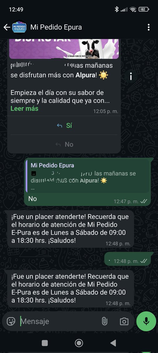 euss13's tweet photo. @epuraoficial no puedo hacer mi pedido a menos que compre lo que ustedes dicen? Ahí claramente dice el horario de atención, no es ni  la una de la tarde y no me deja hacer el pedido. https://t.co/Xw0EgswFWw