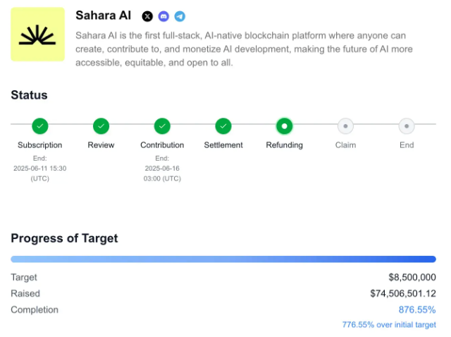 Pen99riek's tweet photo. ⚡️@saharaai  Token Sale Ignites AI Crypto Hype

Sahara AI’s community token sale exploded with nearly 9× oversubscription, backed by top VCs. Only 1.42% of supply was sold at a $600M FDV, with 100% TGE unlock at June 26.

#SaharaAI #SaharaLabsAI $SAHARA https://t.co/nPJ2uq8OWE