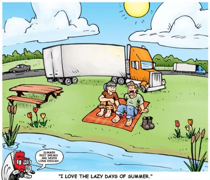 Even during the hustle of summer hauls, don’t forget to pause and recharge. ☀️

A quick break in the shade can make all the difference—especially when the temps rise. Stay cool, stay safe, and enjoy the lazy days of summer when you can!

Art Via: Transport Topics