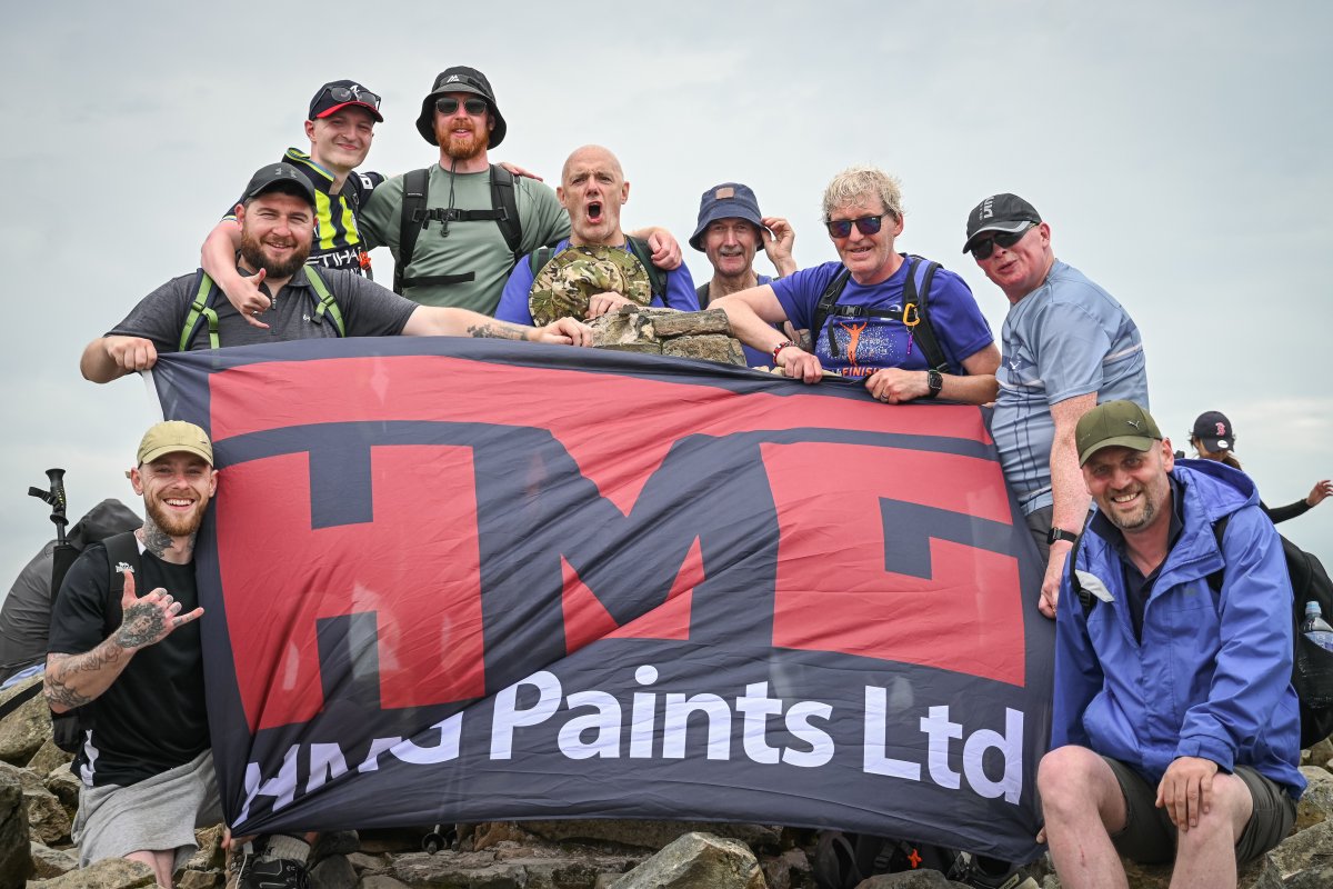 Another Peak Conquered! 

The boys have successfully summited Scafell Pike, with the HMG flag flying high! 

Next up... the final peak, Snowdon in Wales! 🏴󠁧󠁢󠁷󠁬󠁳󠁿

Let’s send them your best wishes as they push for the finish line tomorrow.

justgiving.com/crowdfunding/t…