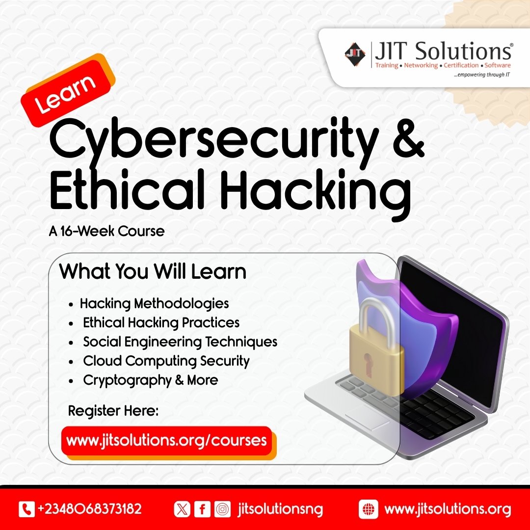 jitsolutionsng's tweet image. Learn in-demand tech skills at JITSolutions!
From Web &amp;amp; App Dev to Cybersecurity, Data Science, Product Design &amp;amp; more — get expert-led, hands-on training with certification.

🎓 Digital Certs | 🧑‍🏫 Live Classes | 💼 Job Support

👉 jitsolutions.org/courses

#JITSolutions #TechSkill