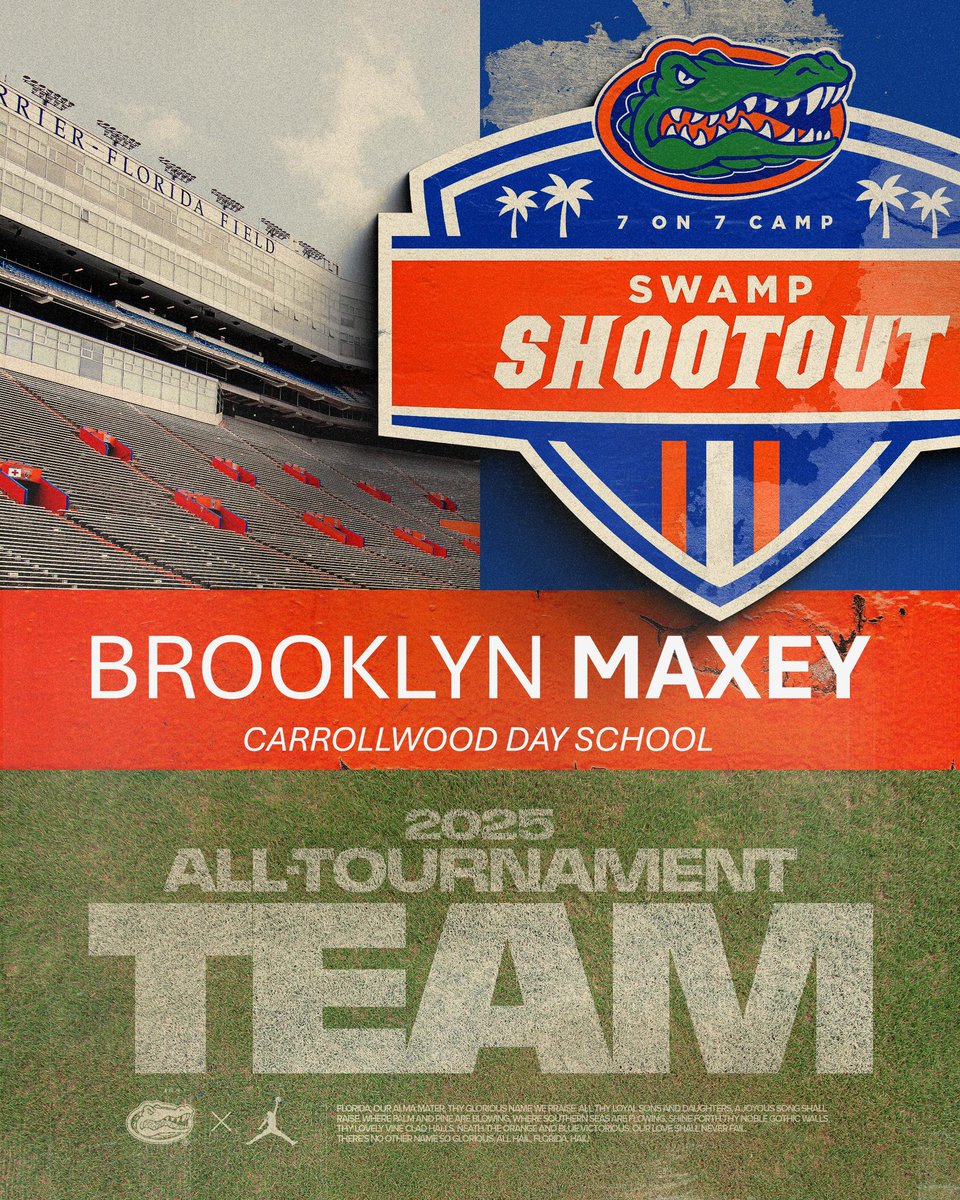 Blessed to be named All-Tournament Team <a href="/GatorsFB/">Florida Gators Football</a> 7v7 Camp! <a href="/coach_bnapier/">Billy Napier</a> <a href="/CoachBillyG/">Coach Billy Gonzales</a> <a href="/russcallaway/">Russ Callaway</a> <a href="/CoachDWilson7/">Deron Wilson</a> <a href="/CoachRonRoberts/">Ron Roberts</a> <a href="/MarshallMcDuf14/">Marshall McDuffie</a> <a href="/jshea407/">Jim Shea</a> <a href="/Rivals/">Rivals</a> <a href="/247Sports/">247Sports</a> <a href="/Andy_Villamarzo/">Andy Villamarzo</a>