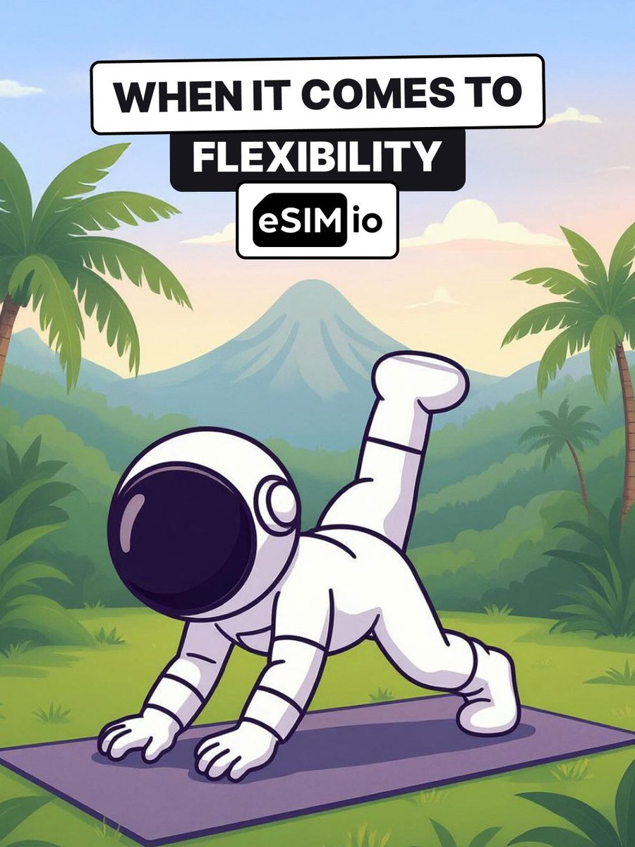 theesimio's tweet photo. You work on your flexibility. 🧘🧘♀️
We work on your connectivity. 🌍
#YogaDay #AlwaysConnected #eSIMio https://t.co/BvC2Psm1aY