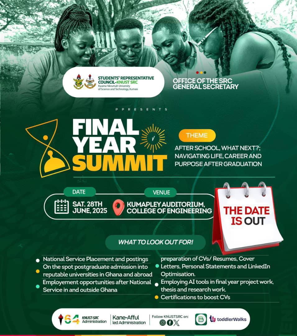 PrinceAdu462895's tweet photo. Employment Opportunities
Discover current employment openings and recruitment pathways available to graduates within Ghana and beyond💃💃💃
Date: 28th June 2025
Venue: Kumapley Auditorium 
#SrcFinalYearSummit https://t.co/ZI4TEOSCnO
