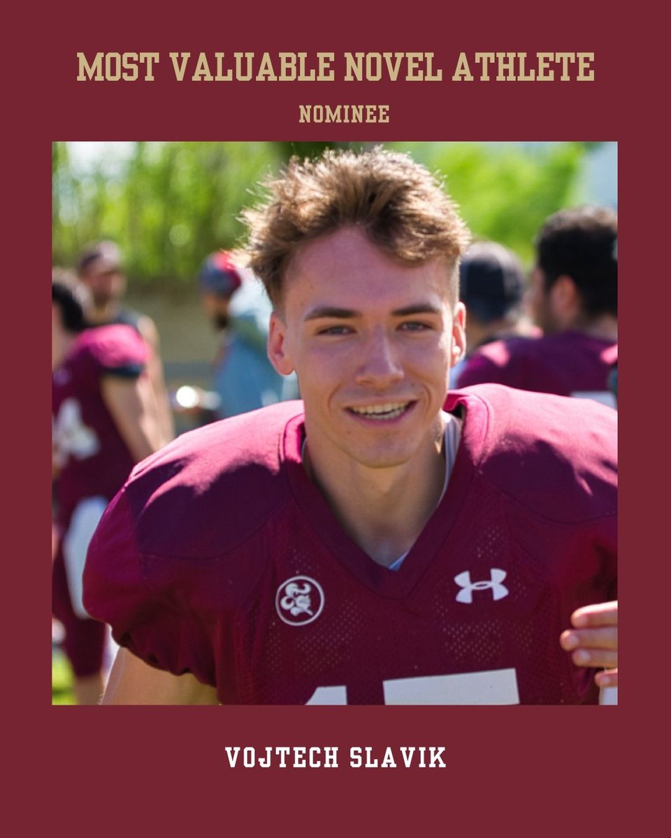 Las últimas nominaciones a los #KnightAwards son para el premio al "Most Valuable Novel Athlete" 🥇

Pablo Vázquez - Runningback
Cristofer Nieves - Defensive Tackle
Voljtech Slavik - Wide Receiver

🍒🏈#AlwaysForward