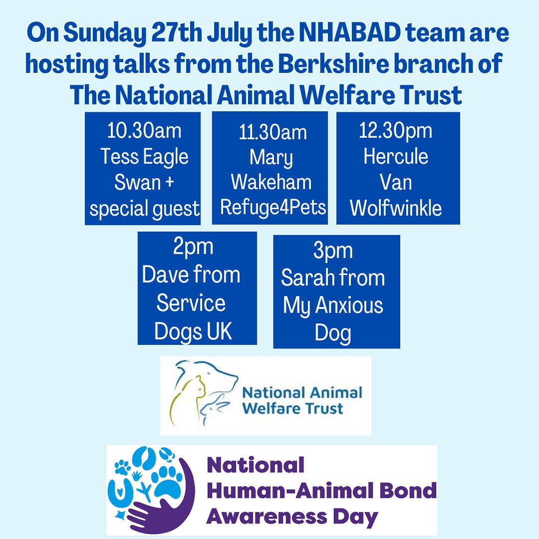 HABAwarenessDay's tweet image. Fancy a day out that focuses on the #humananimalbond We will be at the Berkshire branch of the @NAWT_updates where there will be activities outside and the talks will be held inside. Come along and get involved ๐พ๐๐ด๐ถ #charitycommunity #companionship