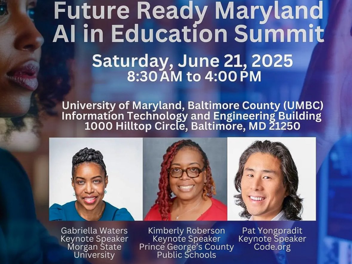 Pamela Boozer-Strother (@pam4pgcps) on Twitter photo It was a #PGCPSproud day at <a href="/UMBC/">UMBC</a> <a href="/Cs4Md/">Maryland Center for Computing Education</a> as Kimberly Roberson, Director of Technology Integration & Support, keynoted the Future Ready Maryland AI in Education Summit! <a href="/pgcps/">PGCPS</a> was represented by teachers, program leaders & recent graduates from Charles H. Flowers & Frederick It was a #PGCPSproud day at <a href="/UMBC/">UMBC</a> <a href="/Cs4Md/">Maryland Center for Computing Education</a> as Kimberly Roberson, Director of Technology Integration & Support, keynoted the Future Ready Maryland AI in Education Summit! <a href="/pgcps/">PGCPS</a> was represented by teachers, program leaders & recent graduates from Charles H. Flowers & Frederick