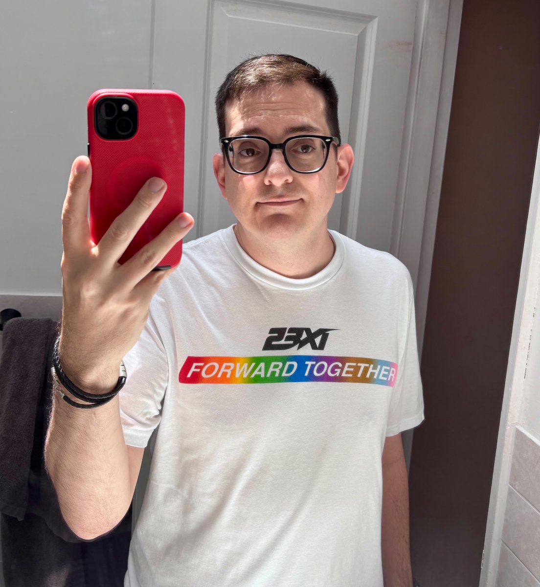 RuddBlaney2812's tweet image. Thank you @23XIRacing for making this shirt for Pride. Even something as small as this means so much. NASCAR fans are the most loyal in the world, and you&apos;ve got a fan now for life. @BubbaWallace @rileyherbst @TylerReddick @McDonalds @MonsterEnergy @Columbia1938