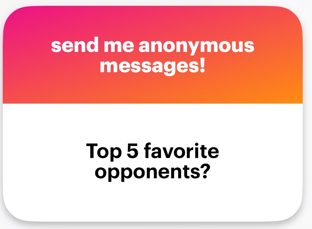 I don’t have a definite list but if I had to list five

<a href="/SillChance/">Chance Sill</a> Easily my greatest rival.
<a href="/JacksonOak2K/">Jackson Oak</a> Faced em many times.
<a href="/JustinBlade_2K/">Justin Blade</a> Another good rival.
<a href="/2kNickGaming/">𝑵𝑰𝑪𝑲 𝑮𝑨𝑴𝑰𝑵𝑮</a> A goated opponent and friend.
<a href="/FrankieEfed/">Frankie</a> Another person I’ve fought a bit good guy all around.