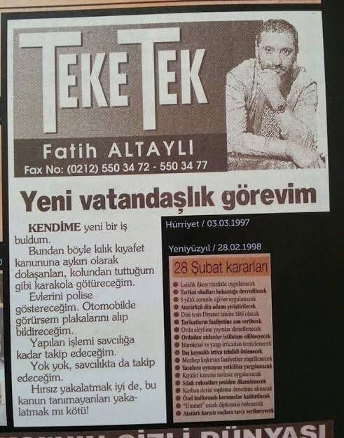 Fatih Altaylı gözaltına alınmış bunu
Bu manşeti attığı gün hapse atıp hala
Gün yüzü görmemesi lazımdı haksızmıyım?