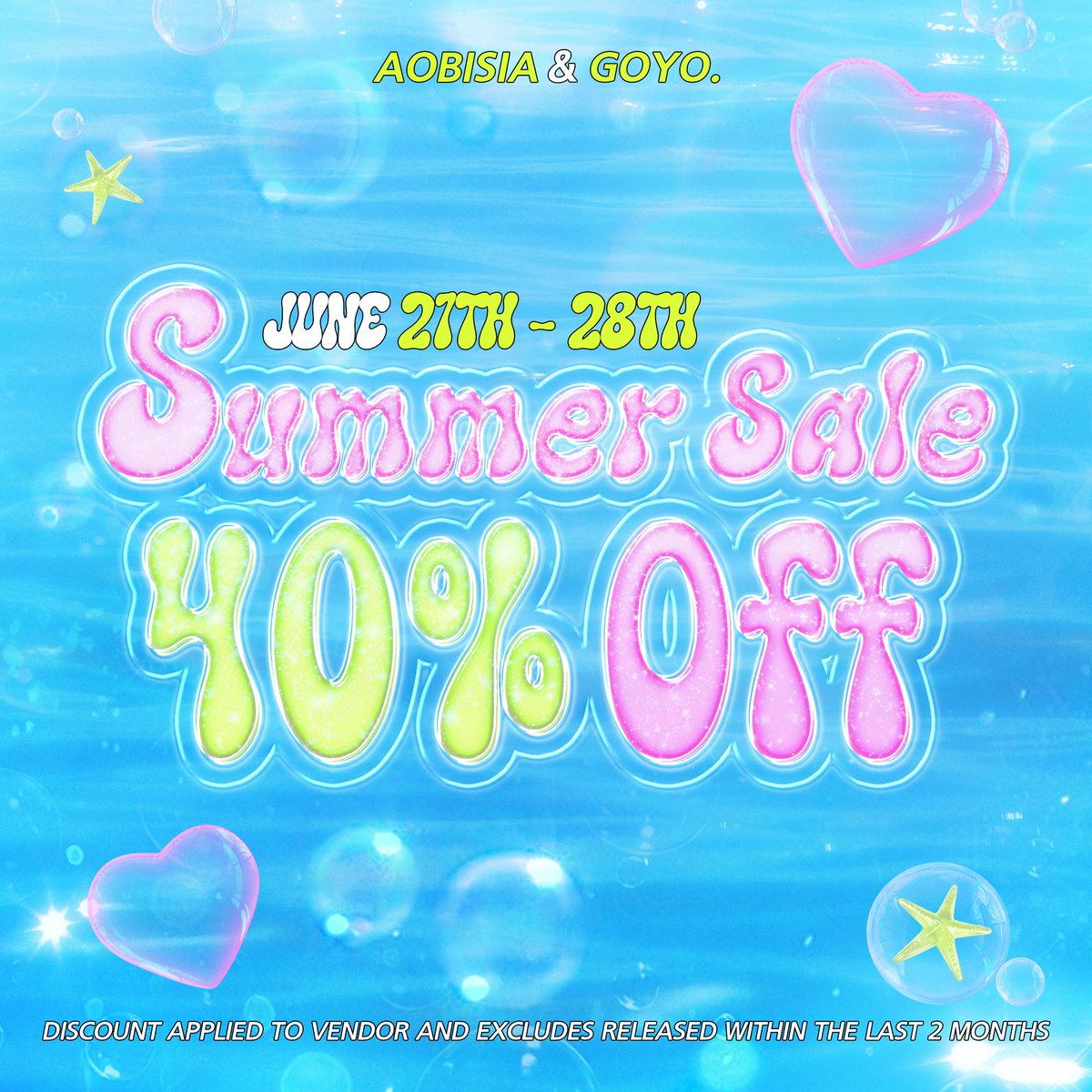 SLCherryPudding's tweet image. 𝗥𝗲𝗮𝗱𝘆 𝗳𝗼𝗿 𝗮 𝘀𝘄𝗲𝗲𝘁 𝘀𝘂𝗺𝗺𝗲𝗿? 🩷

Summer’s here and so is the 𝗔𝗼𝗯𝗶𝘀𝗶𝗮 &amp;amp; 𝗚𝗢𝗬𝗢. 𝗦𝘂𝗺𝗺𝗲𝗿 𝗦𝗮𝗹𝗲 From 𝗝𝘂𝗻𝗲 𝟮𝟭𝘀𝘁 𝘁𝗼 𝟮𝟴𝘁𝗵, enjoy a refreshing 𝟰𝟬% 𝗼𝗳𝗳 𝗮𝘁 𝗼𝘂𝗿 𝗺𝗮𝗶𝗻 𝘀𝘁𝗼𝗿𝗲!

See you at GOYO. Main Store ! ₍ᐢ..ᐢ₎♡