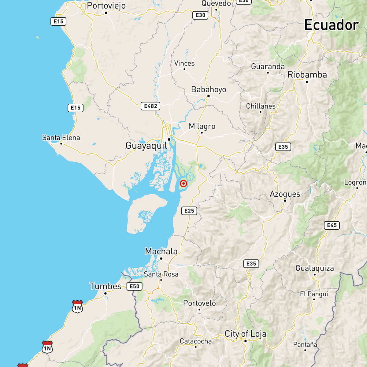 [PRELIMINAR]
Evento: igepn2025mbxg
Ocurrido: 2025-06-21 14:18:47
Mag.: 5.6M
Prof.: 2.0 km
Lat.: 2.585° S
Long.: 79.759° W
Localizado: a 17.81 km de Naranjal, Guayas
Sintió este sismo? Repórtelo: servicios.igepn.edu.ec/url/NTQ5NQ==
