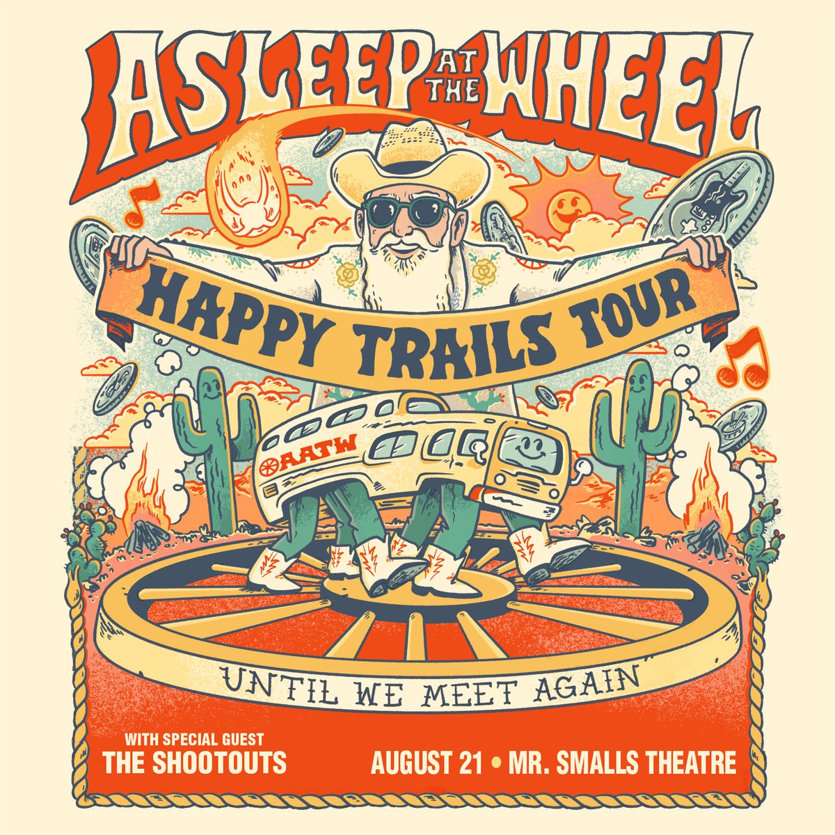 🔔 JUST ANNOUNCED 🔔

<a href="/shootoutsmusic/">The Shootouts</a> are joining <a href="/AATW1970/">Asleep at the Wheel</a> as support <a href="/MrSmallsTheatre/">Mr Smalls Theatre</a> on 08/21. 

🎶🎧LISTEN via: tinyurl.com/yz832zhd  

🎟 BUY TIX via: tinyurl.com/mr9sndsa