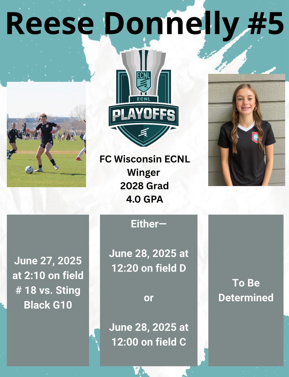 Hope to see you there! Game schedule depends on how we do. 🙌🙌
<a href="/ECNLgirls/">ECNL Girls</a>