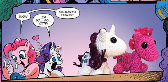 archivedponies's tweet image. pinkie pie &amp;amp; rarity as yarn ponies
