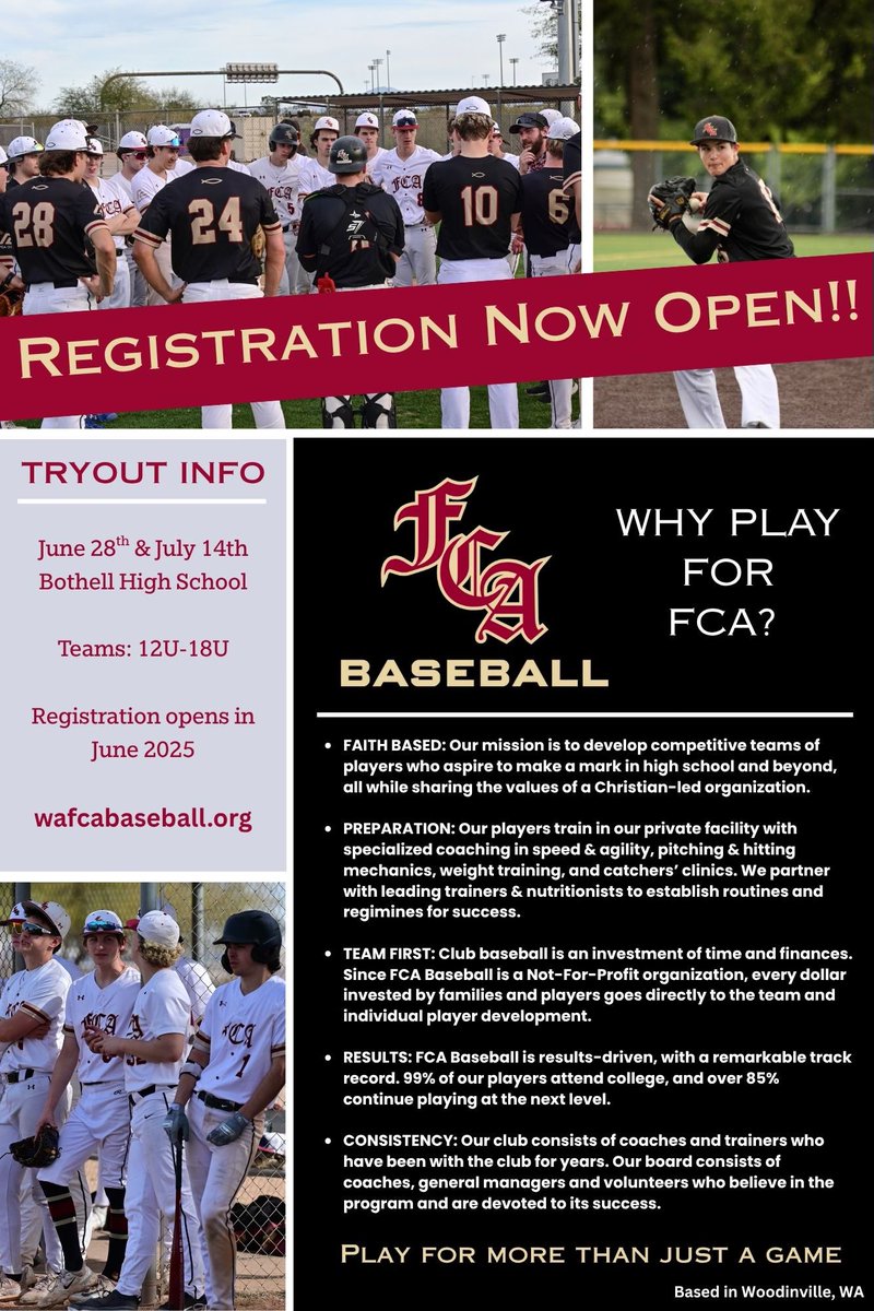 Final week to registration for WA FCA’s first day of tryouts! Learn why WA FCA stands apart…