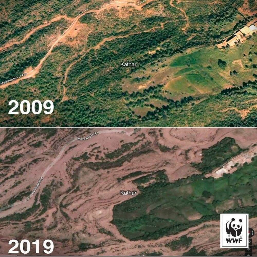 Deforestation (2009-2019) 😐
Murree Forest Division, near Kathar, Rawalpindi. 
#10yearchallenge #islamabad #wildlife #margallahills