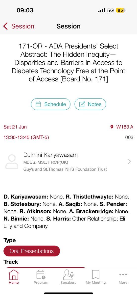 Aaisha (@aaishasaqib) on Twitter photo So proud of colleague Dr Dulmini Kariyawasam <a href="/GSTTnhs/">Guy's and St Thomas'</a> for winning the <a href="/ADA_DiabetesPro/">American Diabetes Association - DiabetesPro</a> for the Presidents Select Abstract. Massive well done to Rosie Thistlethwayte 👏🏻
So much to do to provide equitable access to diabetes tech. <a href="/KHPDEO/">KHP Diabetes, Endocrinology & Obesity</a> #ADASciSessions So proud of colleague Dr Dulmini Kariyawasam <a href="/GSTTnhs/">Guy's and St Thomas'</a> for winning the <a href="/ADA_DiabetesPro/">American Diabetes Association - DiabetesPro</a> for the Presidents Select Abstract. Massive well done to Rosie Thistlethwayte 👏🏻
So much to do to provide equitable access to diabetes tech. <a href="/KHPDEO/">KHP Diabetes, Endocrinology & Obesity</a> #ADASciSessions