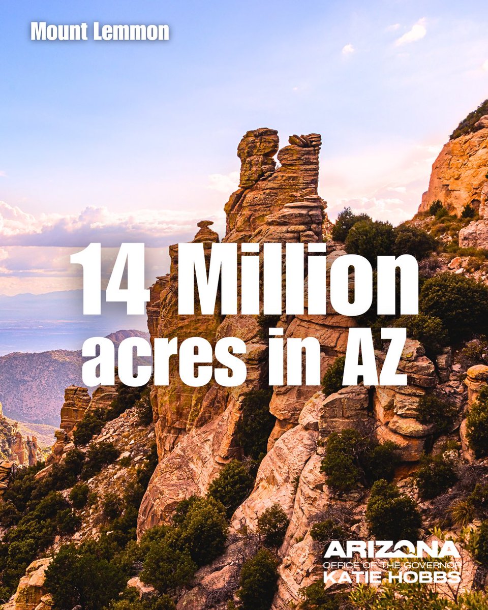 GovernorHobbs's tweet image. The plan to auction off 14 million acres of public land from Mt. Lemmon to Sedona is reckless and wrong.ย
These lands belong to people, not corporations.ย
I strongly oppose auctioning off Arizonaโs public lands to the highest bidder. This land grab will prevent us and ourโฆ