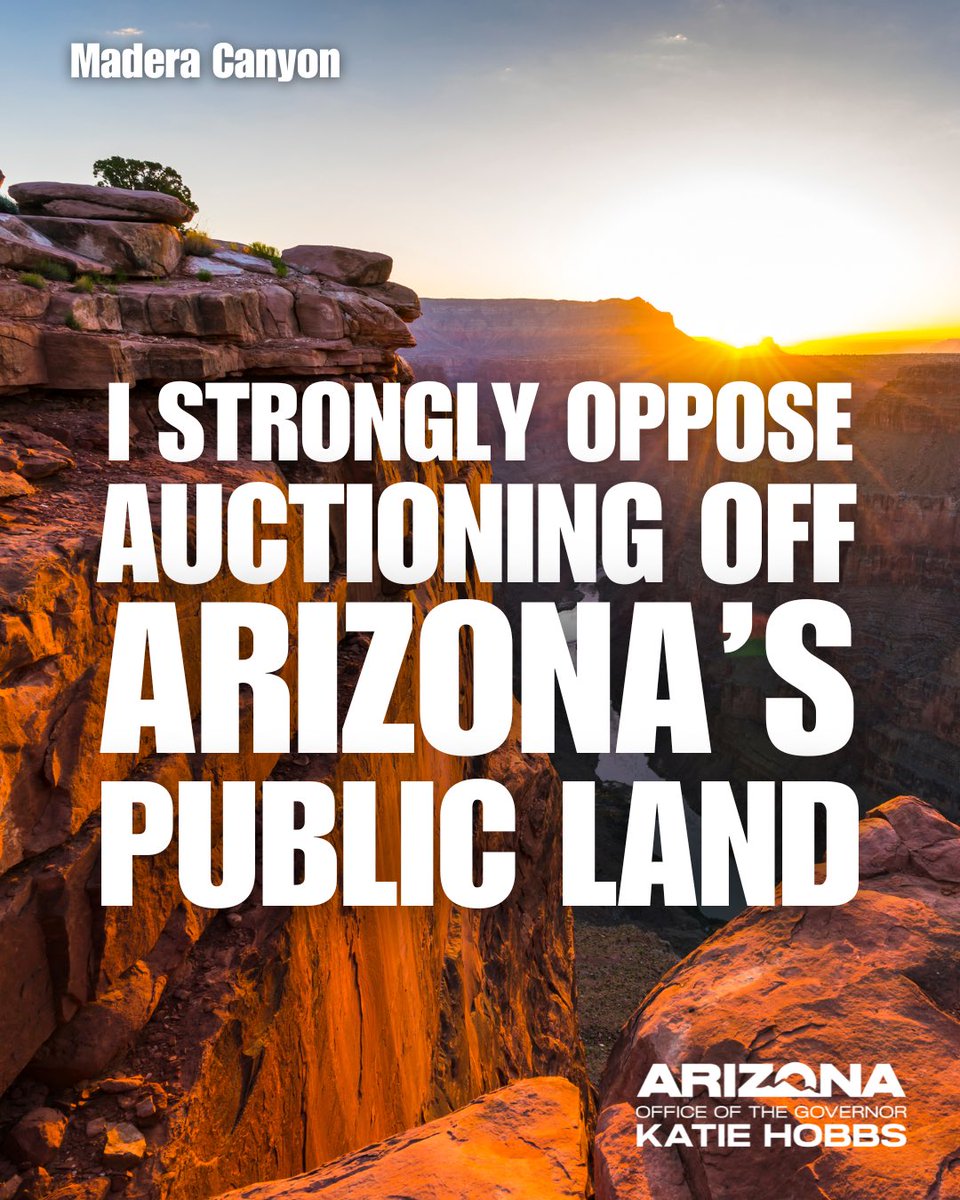 The plan to auction off 14 million acres of public land from Mt. Lemmon to Sedona is reckless and wrong. 

These lands belong to people, not corporations. 

I strongly oppose auctioning off Arizona’s public lands to the highest bidder. This land grab will prevent us and our