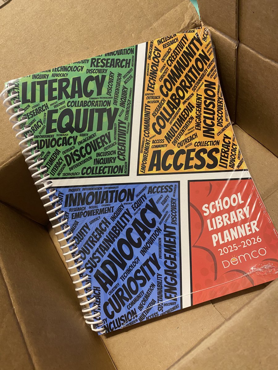 kyandria_scott's tweet image. Look what came in the mail today! I am so excited to use my 2025-2026 Demco School Library Planner created by Kristina Holzweiss  @lieberrian ! This is definitely a game changer and worth the investment! #libraryplanner  #elementarylibrarian #librariansrock