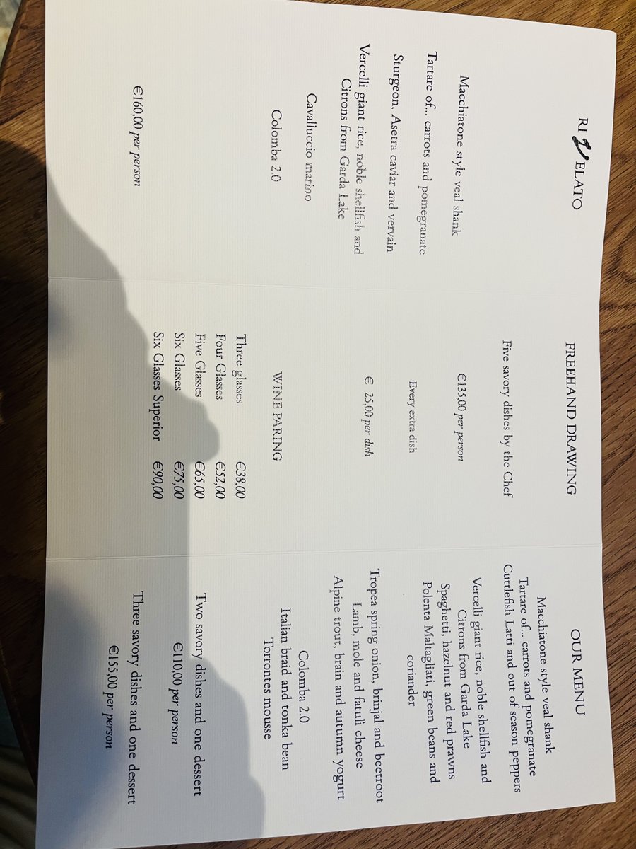 Book  research inside one of Europe's newest and most elegant fine dining  restaurants. Dishes from Argentina, Macedonia, India, Thailand, Italy,  created by Valerio Dallamano, with matching wines from Sommelier  Giovanni, served and poured by Adal and Miguel. The wild hair,