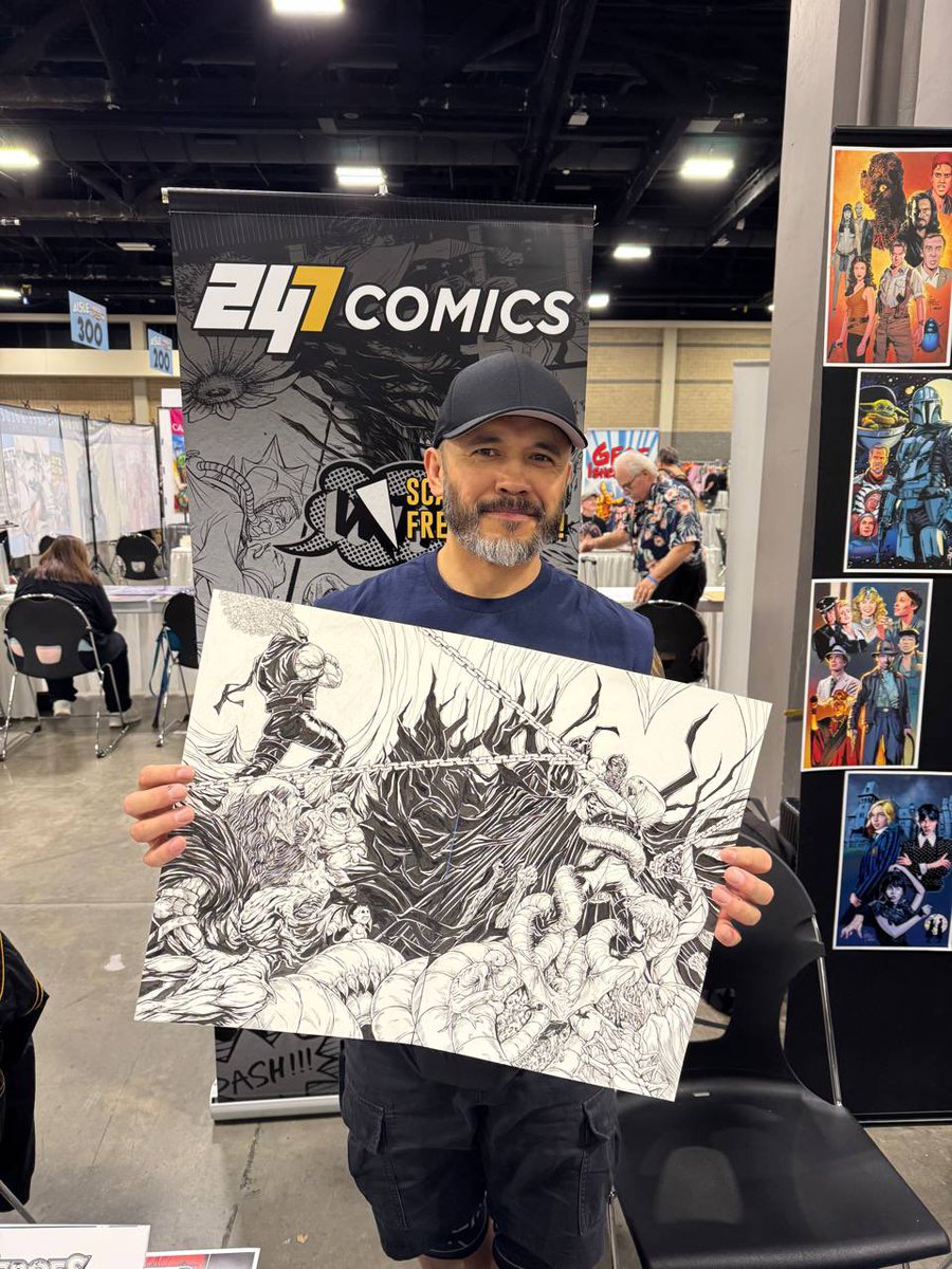 247ComicsHQ's tweet photo. BOOTH AA574: 247 Comics experience is LIVE
Terry + Vince + our full catalog = Convention gold
HEROES BE DAMNED backers unlock exclusive Vince sketch covers + commissions
Loyalty gets rewarded this weekend
#HeroesCon #247Comics #BoothAA574 #BackerRewards https://t.co/ajQEhigUnN