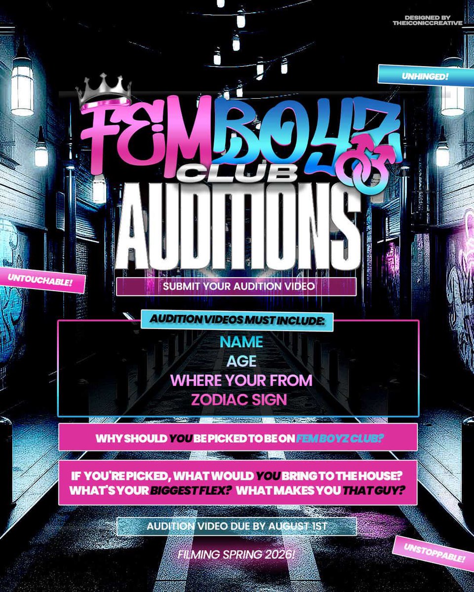 You THINK you has what it takes?! Calling all my #femqueens #femboys !! Yall ready to pop yall shit !! Audition videos must be sent in by August 1st! Only on the #V1tvnetwork 😈😈😈
