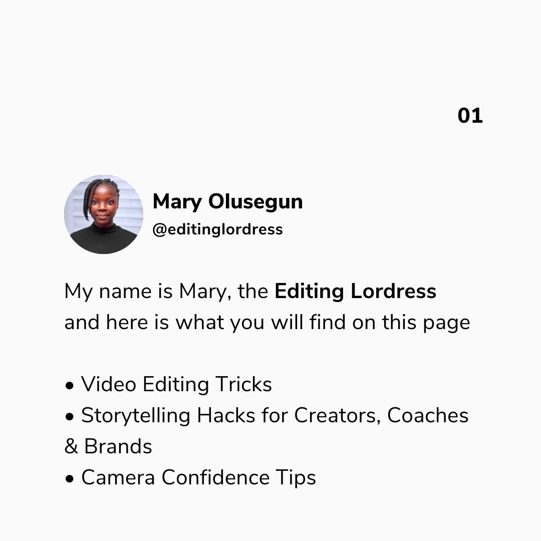 editinglordress's tweet image. My name is Mary, The @editinglordress and here is what you will find on this page

🌹 Video Editing Tricks

💙 Storytelling Hacks for Creators, Coaches &amp;amp; Brands

⭐ Camera Confidence Tips

#editinglordress #toriaedits #contentwithtoria