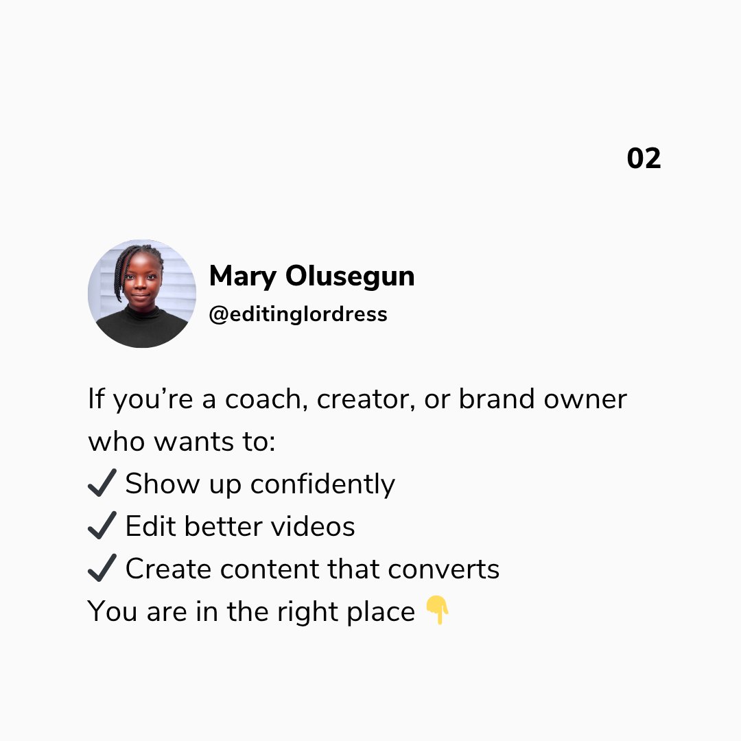 editinglordress's tweet image. My name is Mary, The @editinglordress and here is what you will find on this page

🌹 Video Editing Tricks

💙 Storytelling Hacks for Creators, Coaches &amp;amp; Brands

⭐ Camera Confidence Tips

#editinglordress #toriaedits #contentwithtoria