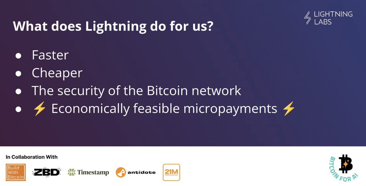 <a href="/hmichellerose/">Hannah Rosenberg⚡</a> of <a href="/lightning/">Lightning Labs⚡️🌐</a> discusses the power of the lightning network in a multi-asset world, how Taproot Assets is facilitating this functionality, and how AI will interact with the network 🤯

"This is no longer hypothetical..."  <a href="/bitcoinforai/">Bitcoin for AI Conference</a>
