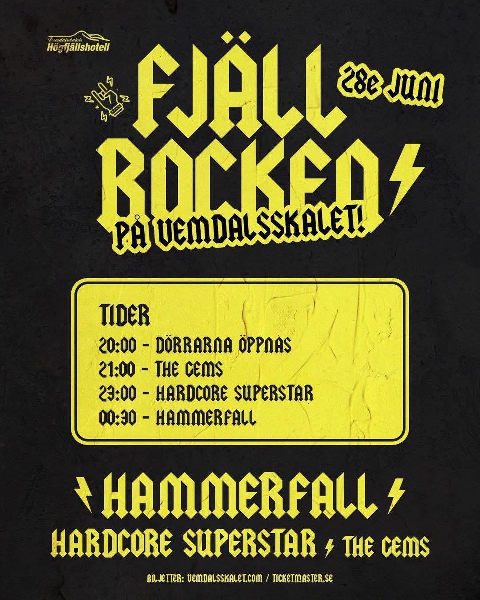 Here’s our stage times for next weekends shows at Tallinn Rock Festival and Fjäll Rocken
Head over to hardcoresuperstar.com/tour/ if you don’t have your tickets yet… and we’ll see you down the front!
⚡️🤘🏼⚡️