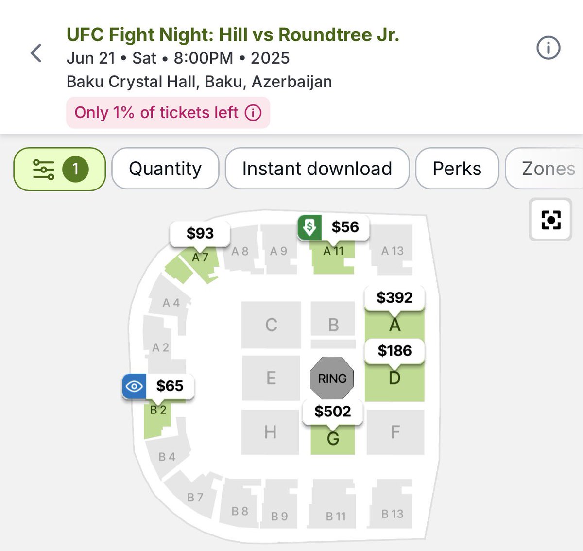 kolosmma's tweet image. Four more fights at #UFCBaku, but you can still buy tickets for the sold-out arena.