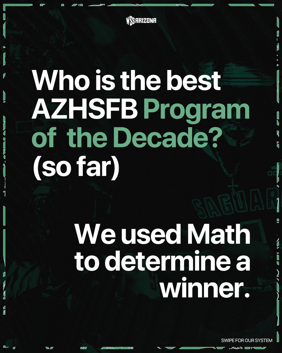 WSSArizona's tweet image. if the decade ended today, who would be considered the best from AZ in this era? 🧐

we used a point system to find the Top 25 AZHSFB programs of the 2020&apos;s to this point. which school can you see rising up the leaderboards in the next 5 seasons?