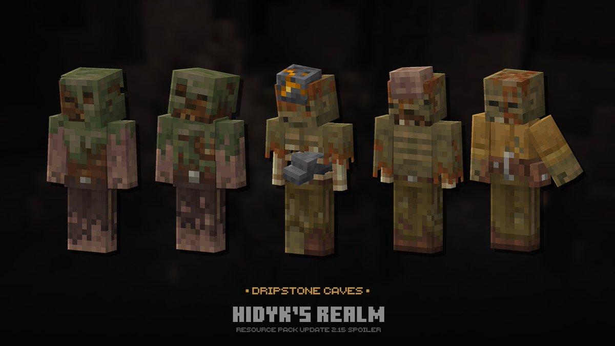 hidyk_official's tweet image. Some of the 60 billion variations of cave zombies.
Which ones do you like best? Explain your answers, and I'll be interested to read it!
#minecraft #pixelart #blockbench