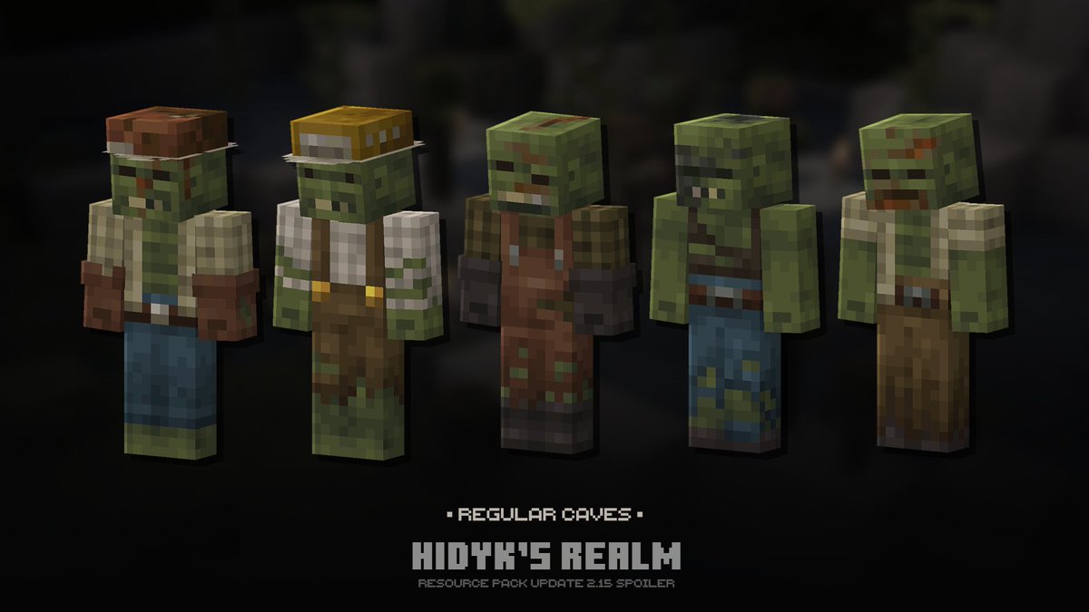 hidyk_official's tweet image. Some of the 60 billion variations of cave zombies.
Which ones do you like best? Explain your answers, and I'll be interested to read it!
#minecraft #pixelart #blockbench