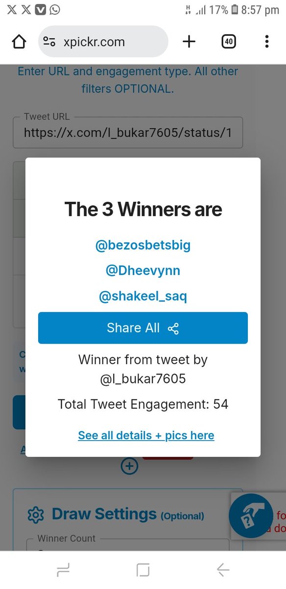 Congrats xpickr Winners - built by <a href="/xpickr/">Xpicker2</a> - <a href="/bezosbetsbig/">XOP</a> <a href="/Dheevynn/">D'Vynn</a> <a href="/shakeel_saq/">Shakeel Ahmed</a> xpickr.com/draw/175053582… #xpickr

Claim your Account at Discord!