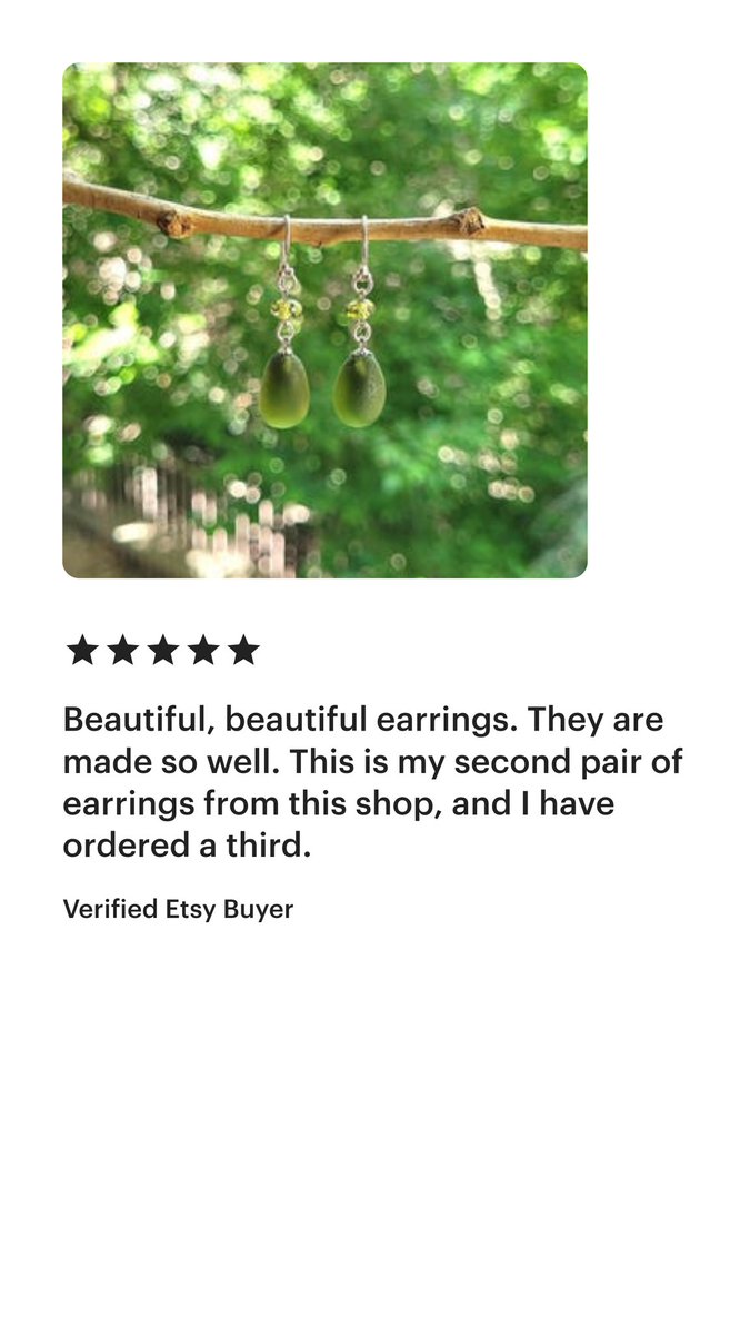 Thank you, Irene!
saltylassseaglass.etsy.com #seaglassjewelry #genuineseaglass #olivegreenseaglass #earrings #seaglassearrings #Seaham #greenseaglass #Seahamseaglass #oliveseaglass #surftumbled #seaglassjewellery #SaltyLassSeaGlass