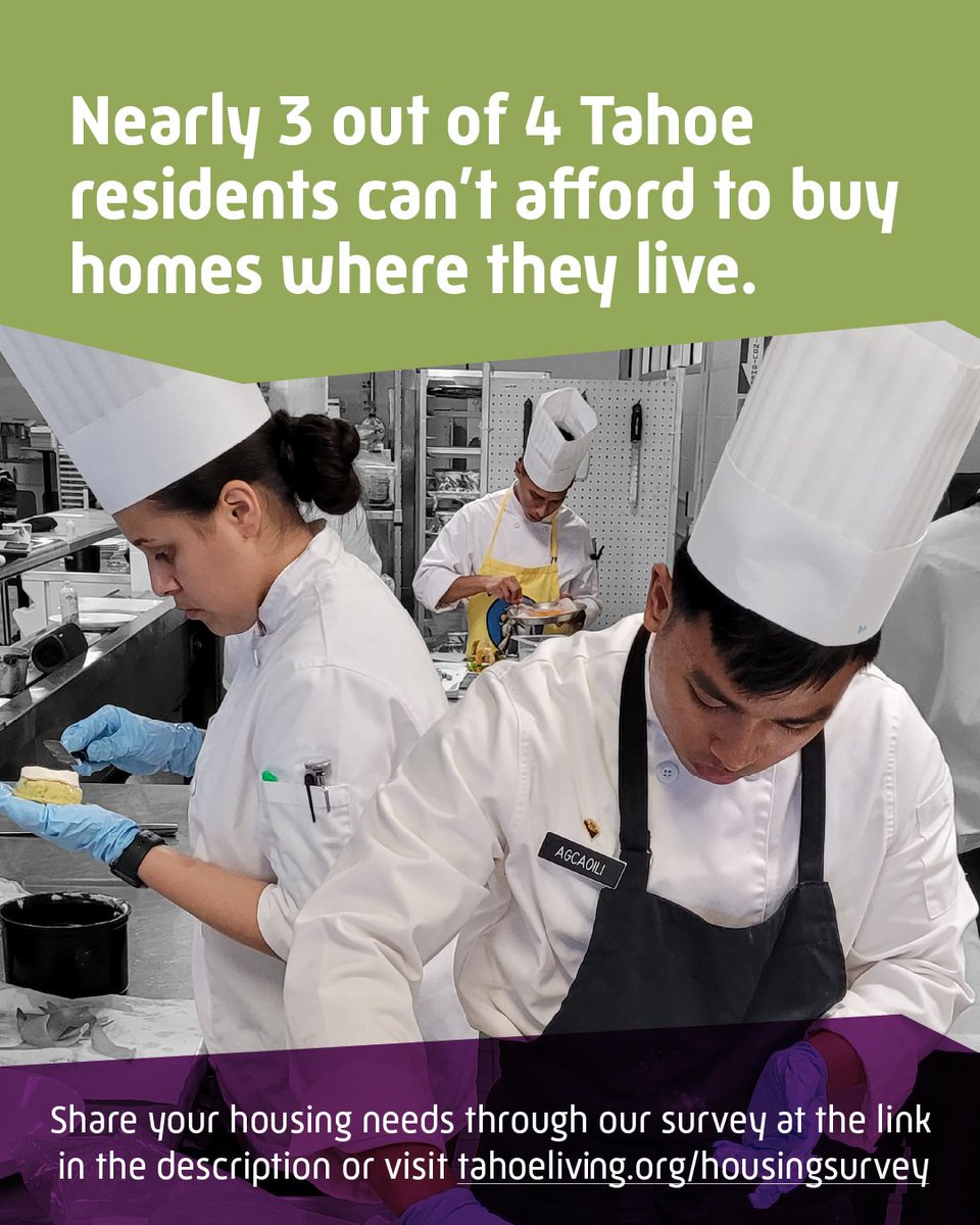 TahoeAgency's tweet image. Can Tahoe’s housing support the people who power our communities?
TRPA and @TTFCgives are conducting a regional housing needs survey—and we’re asking for your input.
Take the survey by June 30: tahoeliving.org/housingsurvey
#TahoeHousing #TRPA #LakeTahoe